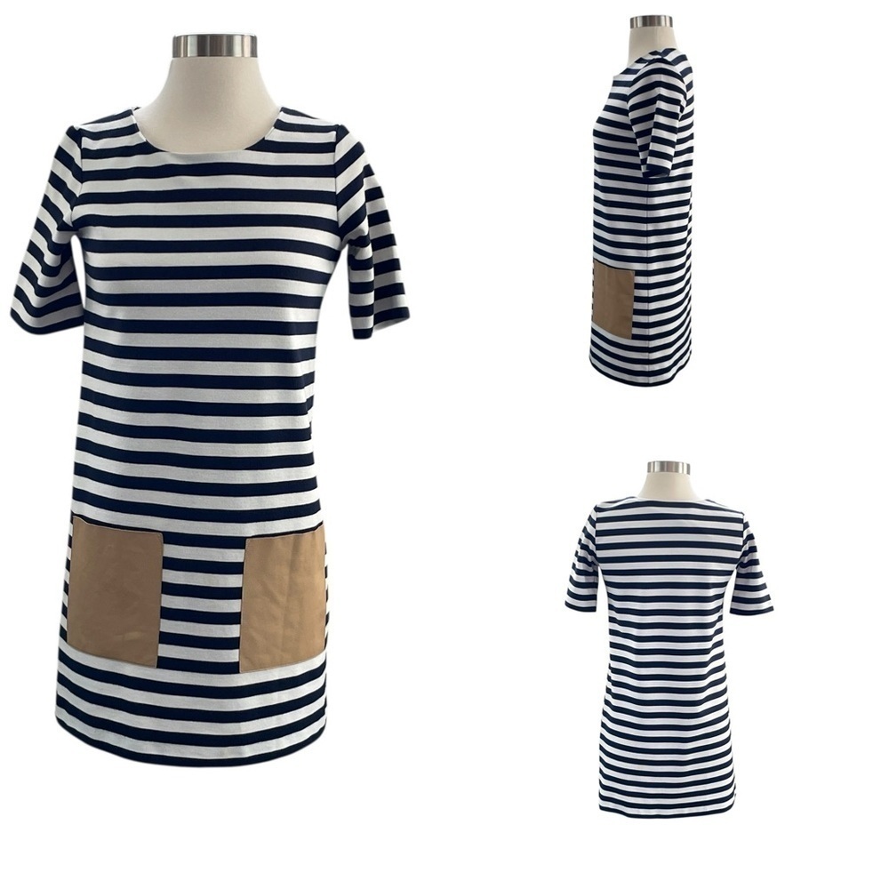 Club Monaco Blue and White Sheath Mini Dress